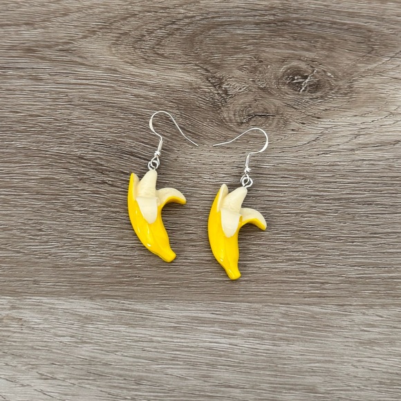 unbranded Jewelry - Yellow Banana Dangle Earrings S925 Sterling Silver Hooks